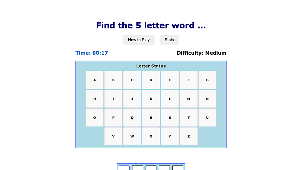 Screenshot or preview of Word Game Challenge project
